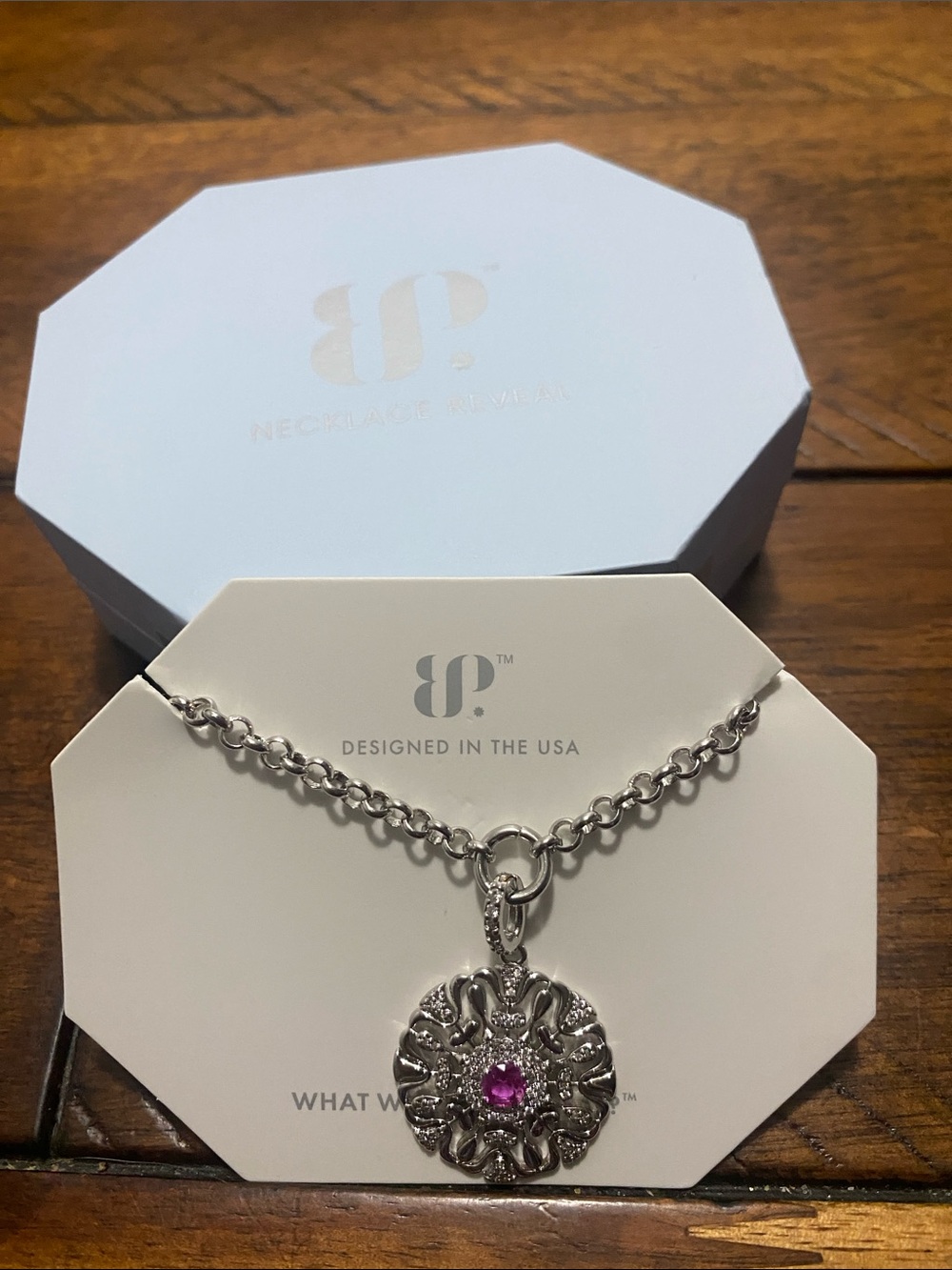 Bomb Party OG Originals Necklace - Rose Corundum - Rhodium  - The Compass Rose